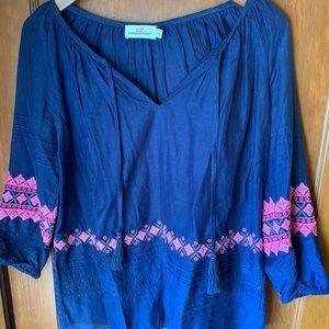 Navy Vineyard Vines Blouse